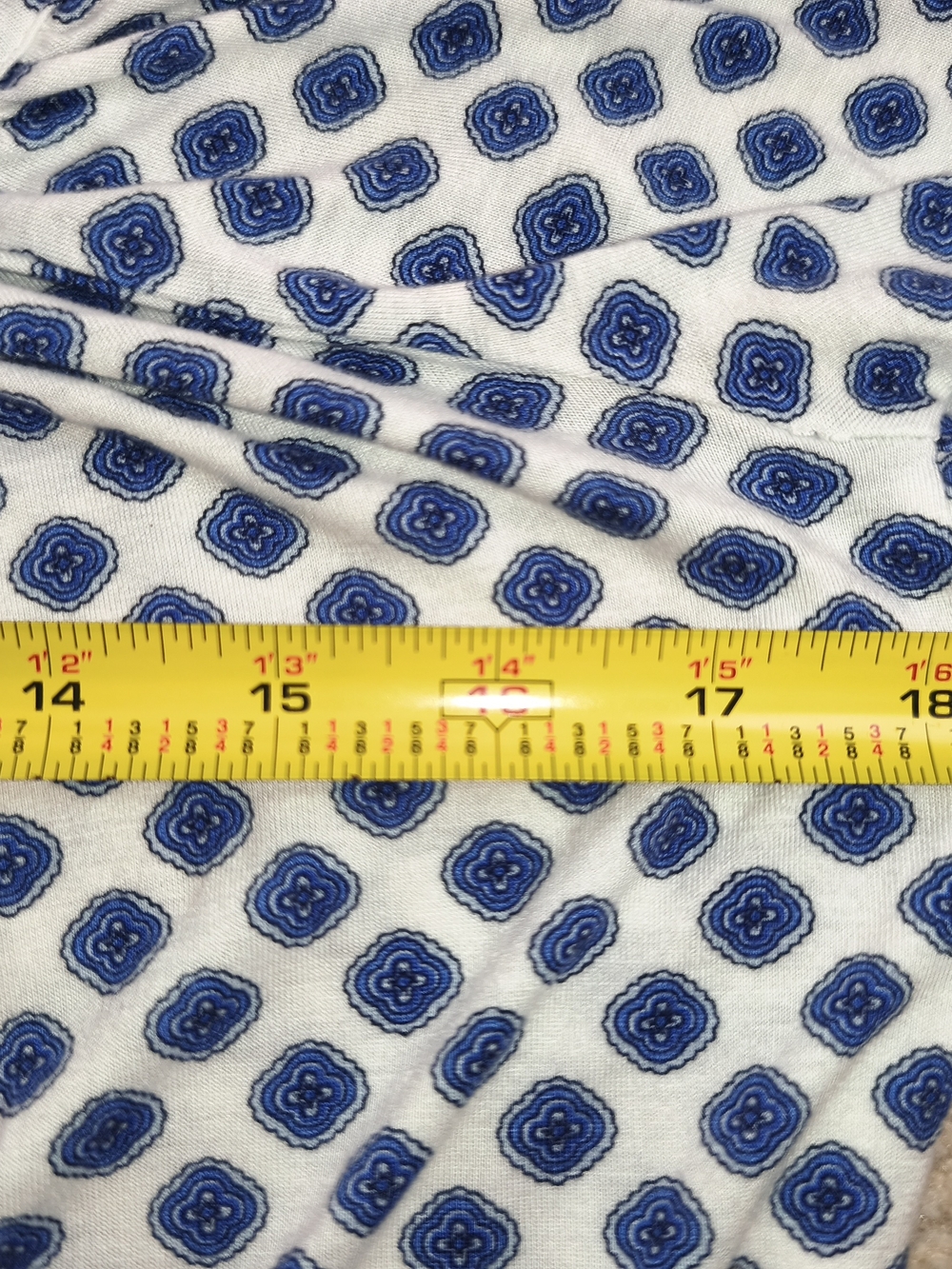 Michael Kors Women's Top Size XS White Blue Graphic Print 3/4 Sleeve Round Neck - Picture 4 of 10